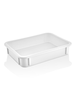 Контейнер для теста 300*400* 75 мм. прямой, сплошной, мороз-кий, белый полиэт.(крышка 76806)