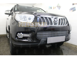 Защита радиатора Foton Sauvana 2015- (8 частей) black верх