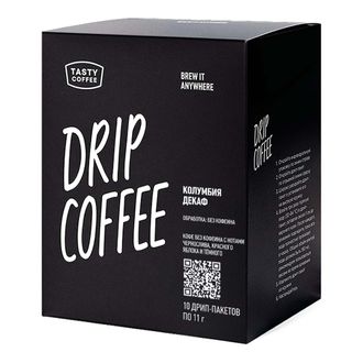 Дрип-пакеты "Колумбия Декаф", без кофеина, 10шт (Tasty Coffee)