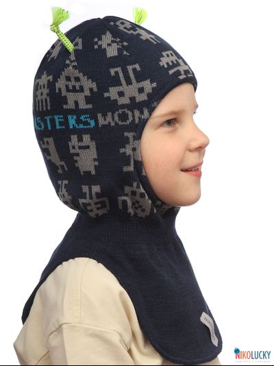 Шапка-шлем  23101-01, цвет темно-синий, темно-серый р. 50-52