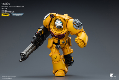 Терминатор Имперских Кулаков (Warhammer 40K) - КОЛЛЕКЦИОННАЯ ФИГУРКА 1/18 Imperial Fists Terminator with Power Fist and Assault Cannon (JT03172) - JOYTOY
