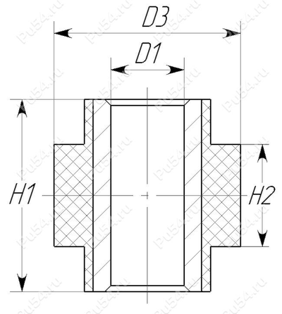 Сайлентблок крепления амортизатора передней/задней подвески (верх, низ) Полиуретан 50-03-500 (706000792, 706000337, 706000553, 706201110, 706200408, 706201243 ?, 706201170 ?, 706000958 ?)