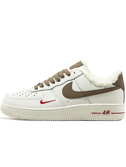 Nike Air Force 1 Low Beige/Brown с мехом