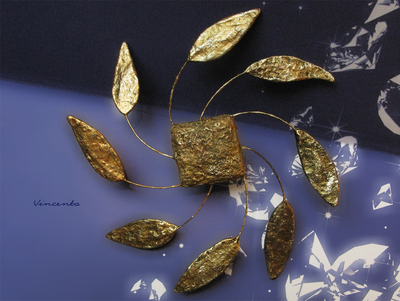 Золотая брошь "Артефакты Атлантиды. Цветок Солнца"