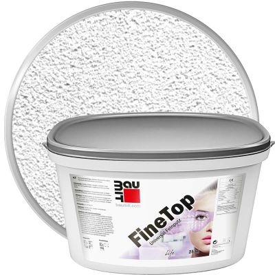 Штукатурка декоративная силиконовая BAUMIT FineTop Белая база Шуба 1 мм 25 кг