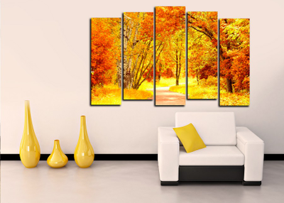 Модульная картина "Желтая осень"