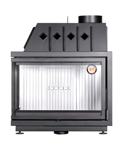 Каминная топка Альфа 1000 L (белый) /LB (черный шамот) два стекла левая, Экокамин (Россия)
