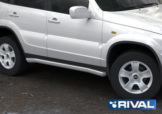 Защита порогов для Chevrolet Niva (2009-н.в.), RIVAL, Россия