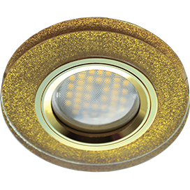 Светильник встраиваемый Ecola DL1650 MR16 GU5.3 круг стекло Золотой блеск/Золото 25x95 FP1650EFF