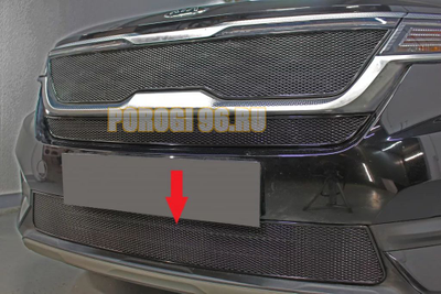 Защита радиатора для KIA Seltos 2019- black низ PREMIUM