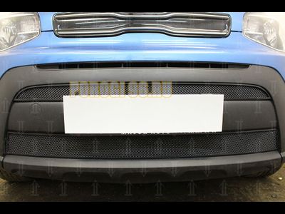 Защита радиатора Kia Soul 2017-2019 (2 части) black