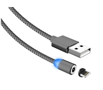 USB кабель Lightning 1м магнитный 360, тканевый