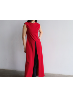 Топ удлиненный из вискозы (красный)