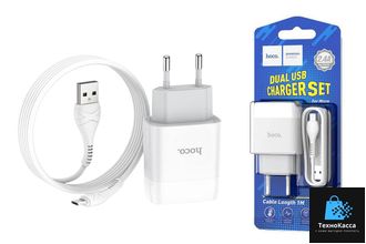 Сетевое зарядное устройство Hoco C72A + Type-c white