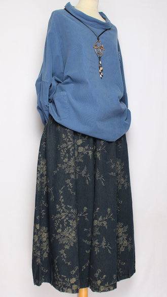 Рубашка "Вельвет хомут роза" коралл, джинс до р.56