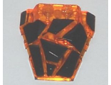 Wedge 4 x 4 Fractured Polygon Top with Black Facets Pattern, Trans-Orange (64867pb02 / 6132333)