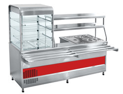 Прилавок-витрина холодильный мармитный универсальный ПВХМ-70КМУ нерж.