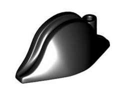 Minifigure, Headgear Hat, Pirate Bicorne, Black (2528 / 252826 / 252876 / 4163821 / 4512716 / 4539951)