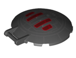 Dish 6 x 6 Inverted with Bar Handle with SW Kylo Rens TIE Fighter Hatch Pattern, Black (18675pb13 / 6201252)