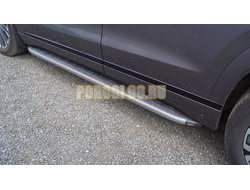Пороги алюминиевые с пластиковой накладкой (карбон серые) 1820 мм ТСС для Chery Tiggo 9 2024-