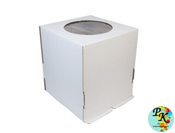 УПАКОВКА ДЛЯ ТОРТА УСИЛЕННАЯ ГОФРОКАРТОН С ОКНОМ 220*220*250 ММ