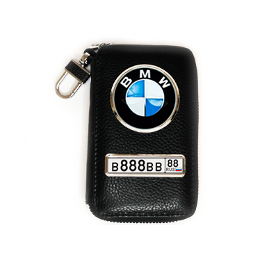 Ключница-футляр на молнии под наклейку логотипа авто