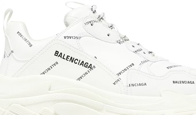 Balenciaga Triple S Trainer Allover Logo White женские