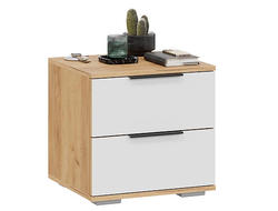 Спальня ДЖОЛИ - Тумба прикроватная Дуб Крафт Золотой/Белый матовый