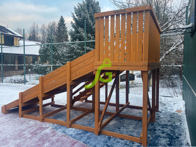 Деревянная зимняя горка "IgraGrad Snow Fox", скат 4 м