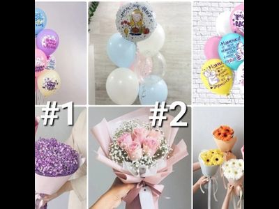 На выбор один из наборов букет+фонтан