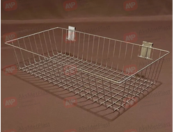 P6012 Корзина на торговую решетку, размер 585х300х125 мм, цвет: хром
