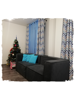 Диван бескаркасныйс240см велюр графит