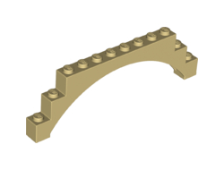 Arch 1 x 12 x 3 Raised Arch with 5 Cross Supports, Tan (18838 / 6096383 / 6246845)