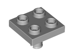 Plate, Modified 2 x 2 with Pin on Bottom, Light Bluish Gray (2476 / 4211763 / 4237084 / 6276848)