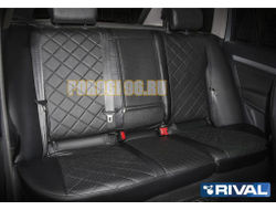 Авточехлы Rival задняя спинка цельная, рисунок Ромб для Volkswagen Polo V Sd 2009-2020