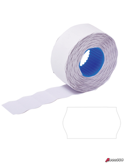 Этикет-лента 22×12 мм, волна, белая, комплект 5 рулонов по 800 шт., BRAUBERG. 123572