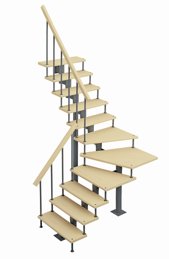 Модульная лестница поворот 90