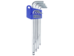 Набор Г-образных шестигранников 1,5-10 мм, длинные, с шаровым окончанием, 9 предметов KING TONY 20109MR