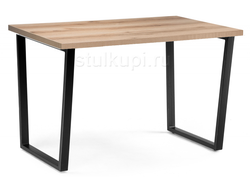 Стол Лота Лофт 120 25 мм дуб делано светлый / черный матовый