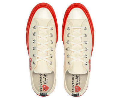 низкие белые кеды с красной подошвой Converse Comme des Garçons a01796c