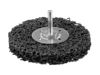 Дисковая полимерная щетка со шпилькой Зубр 100 мм с открытой абразивной структурой