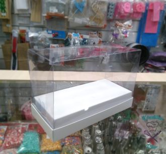 Коробка под кейк-попсы с пластиковой крышкой 240х110х160 мм, белая