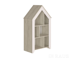 Детская БУКВА - Стеллаж домик / Дуб Крафт Белый / Белый Софт