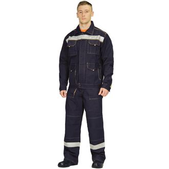 Костюм &quot;Троя&quot; с СОП темно-синий, куртка с полукомбинезоном