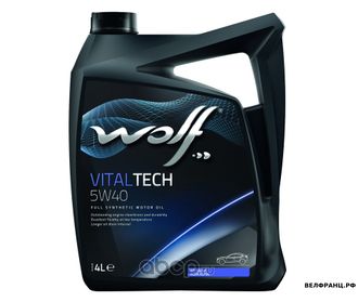 Wolf VITALTECH 5W40 4L мотор. синт SN/CF, A3/B4 PSA B71 2296 RENAULT RN 0710