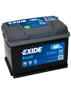 АККУМУЛЯТОР АВТОМОБИЛЬНЫЙ EXIDE EXCELL EB602 R+ 60Ah 540А (En)