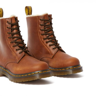 Зимние ботинки Dr. Martens 1460 с мехом коричневые в Тюмени (36-45)