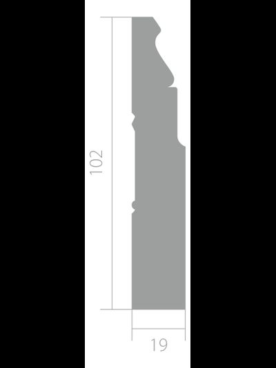 Плинтус Ultrawood BASE 5032 i, ЛДФ-декор, влагостойкий, ударопрочный, 2м, под покраску.
