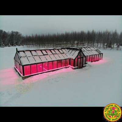 Зимняя английская теплица с холлом АГАТА размером 5500 х 11000 мм