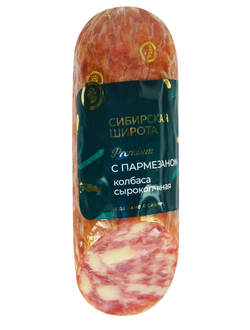 Колбаса сырокопченая с пармезаном, 270г. ТМ Сибирская Широта